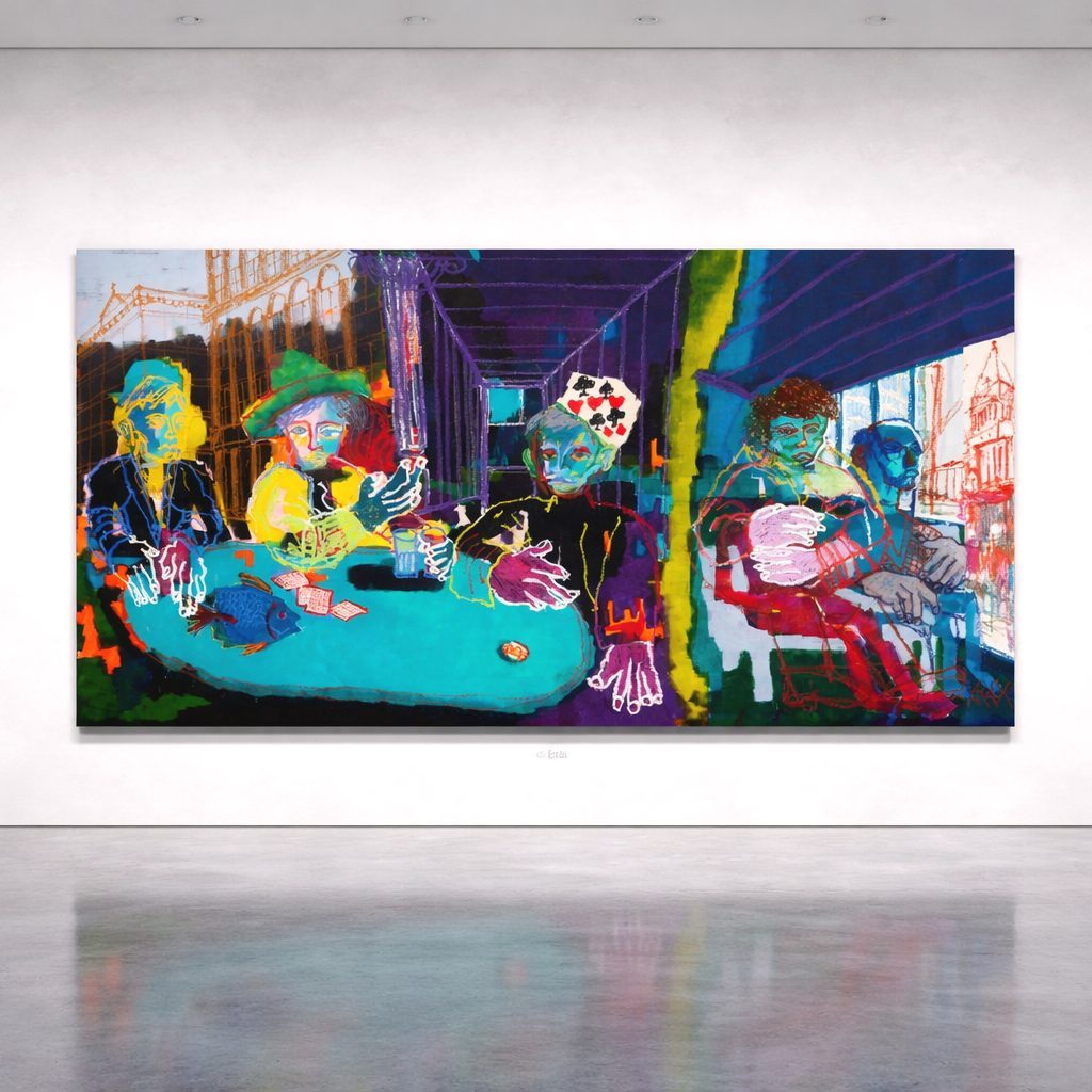 Claus Bertermann - Journal: SOLD – The Winner Takes It All – The Bitcoin Hand (2024) 160 x 310 cm (63 x 122 inches)