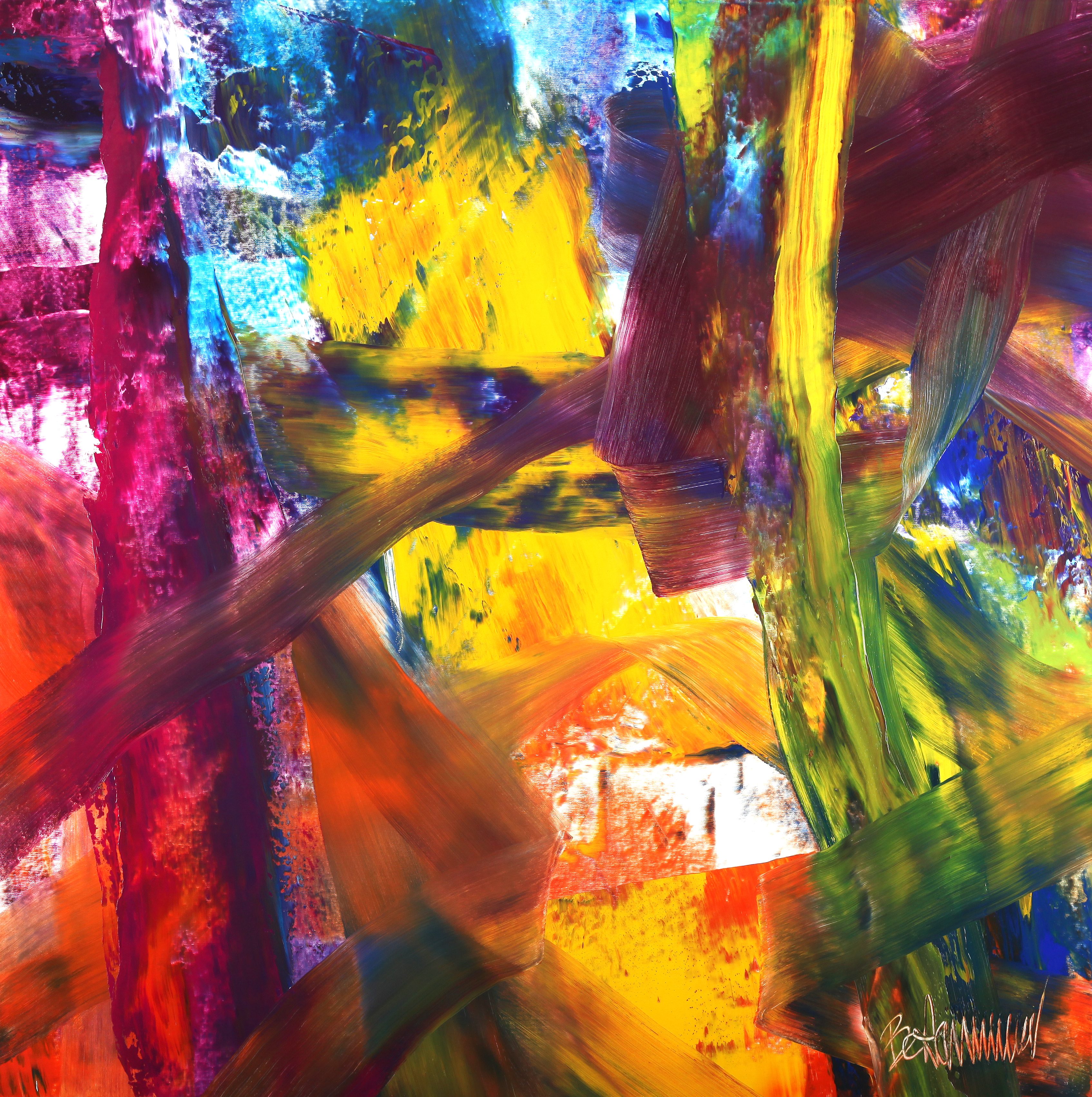 Claus Bertermann, 15RR#CB, abstract painting, 2024, 130 × 130 cm, oil on canvas