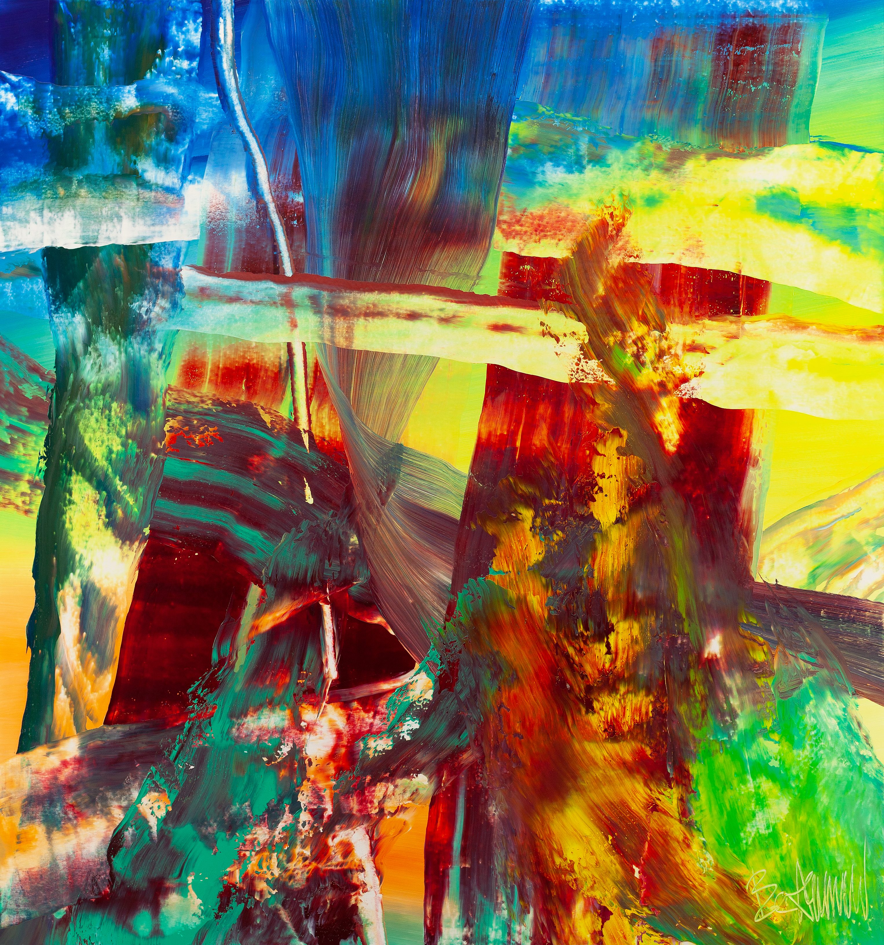 Claus Bertermann, 23EB#CB, abstract painting, 2023, 160 × 150 cm, oil on canvas