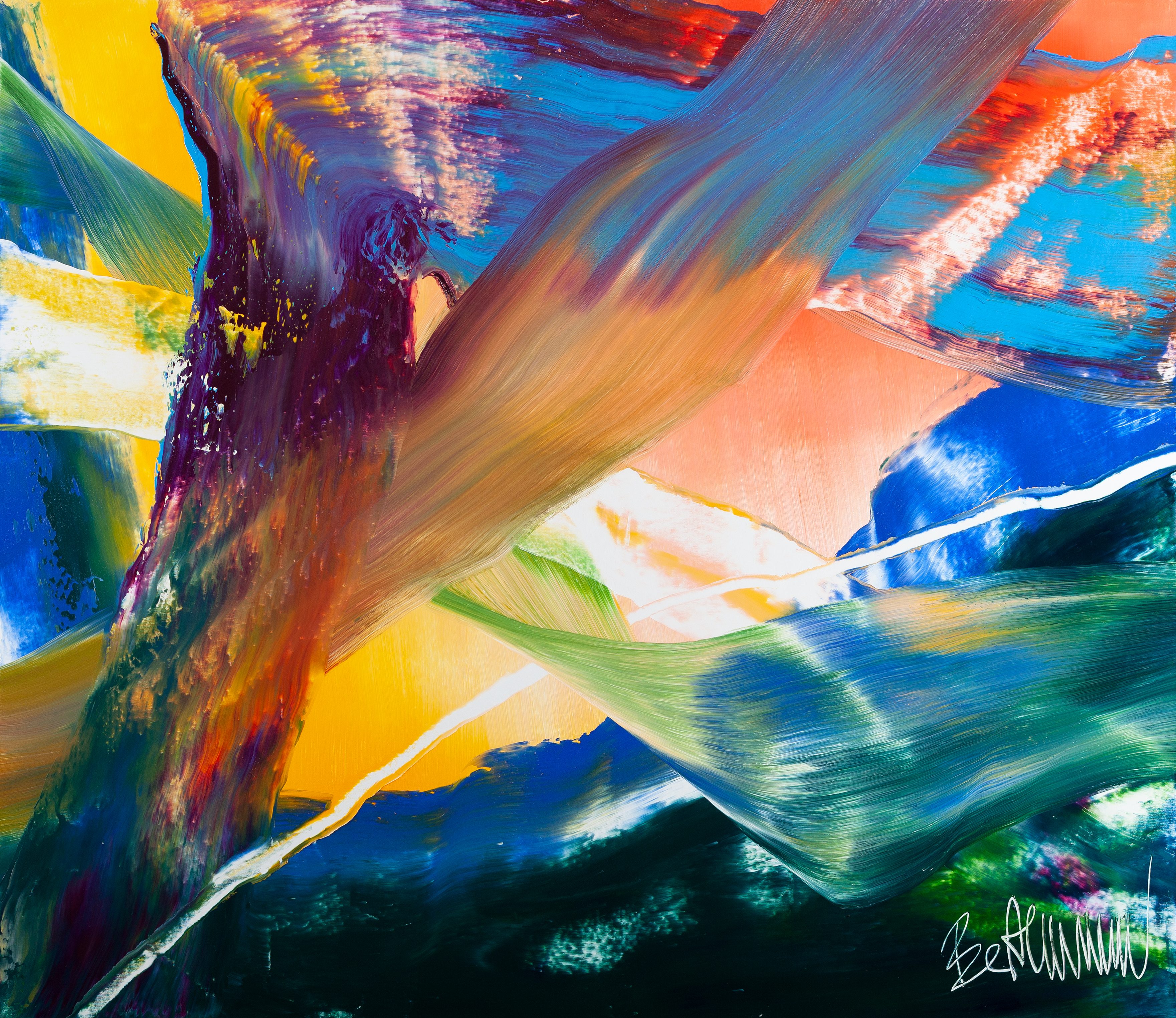 Claus Bertermann, 456T#CB, abstract painting, 2024, 130 × 150 cm, oil on canvas