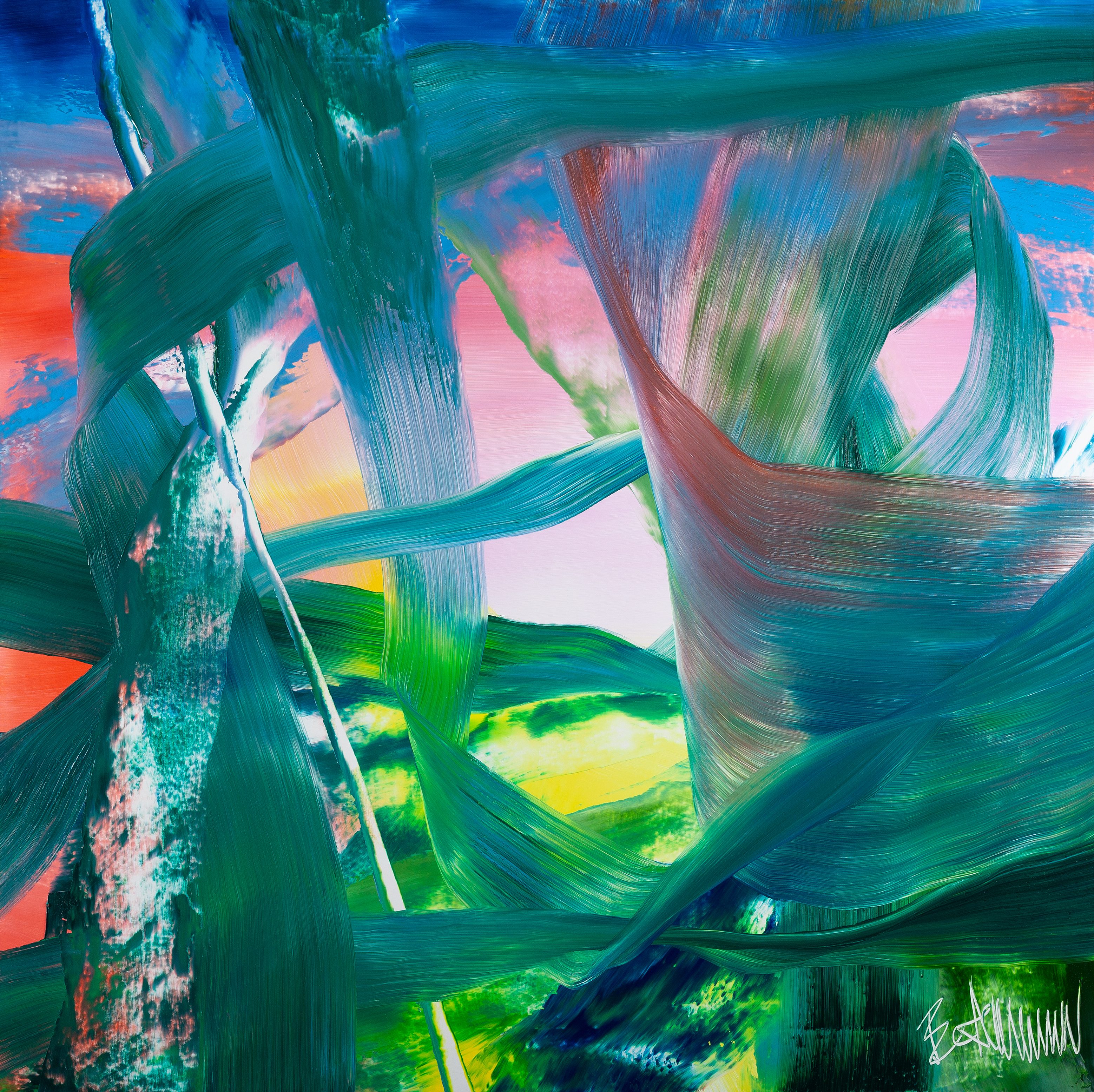 Claus Bertermann, 488K#CB, abstract painting, 2019, 150 × 150 cm, oil on canvas