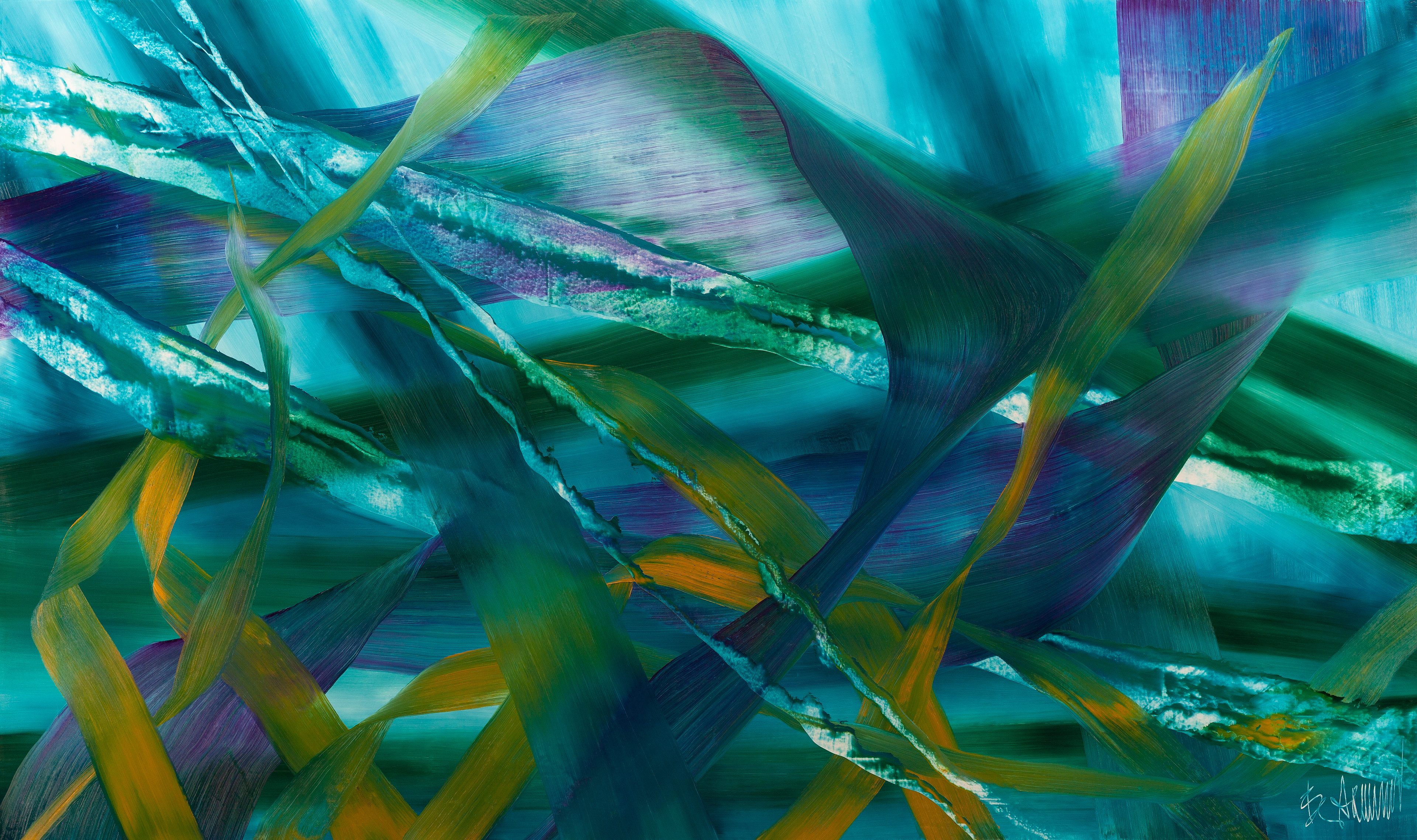 Claus Bertermann, 7Z89#CB, abstract painting, 2025, 200 × 340 cm, oil on canvas