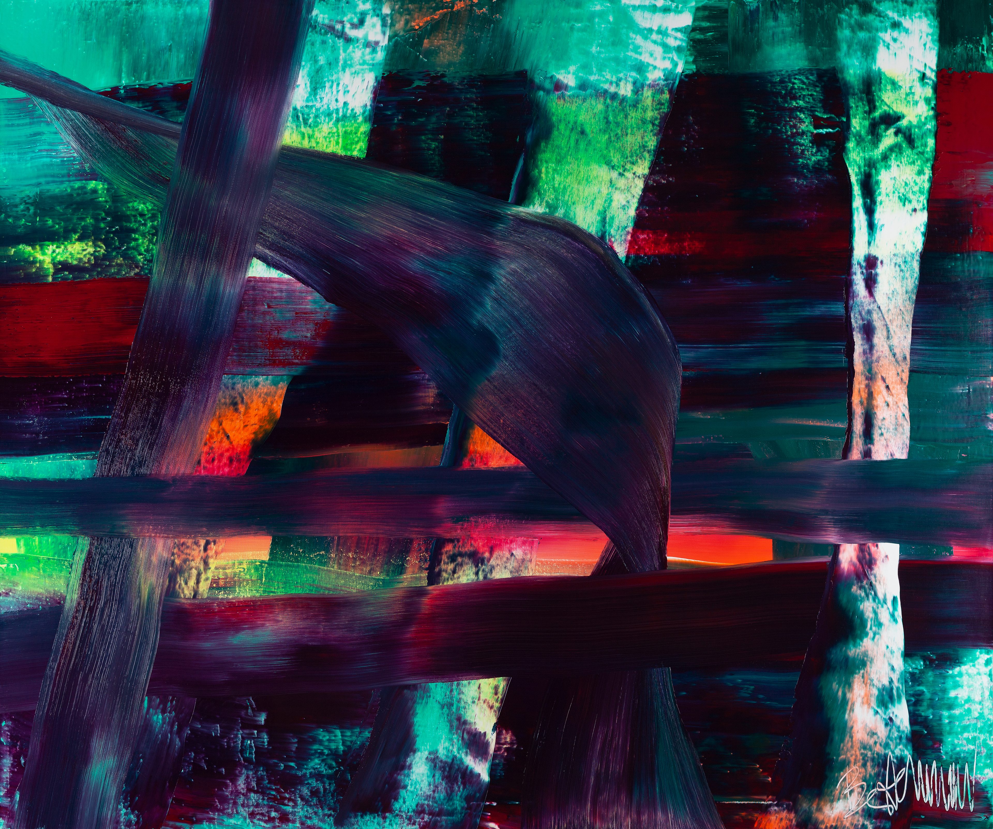 Claus Bertermann, 80BJ#CB, abstract painting, 2024, 150 × 180 cm, oil on canvas