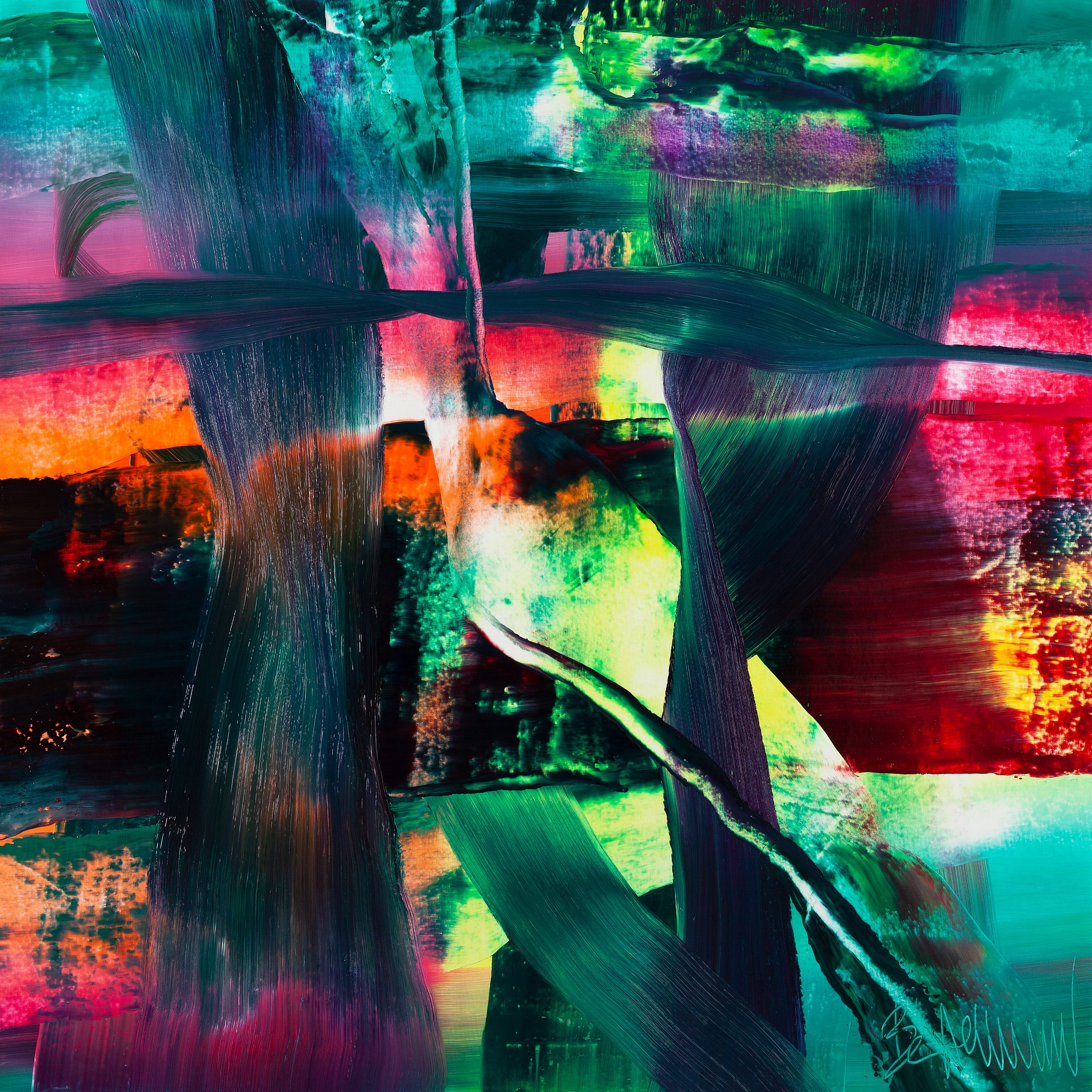 Claus Bertermann, 9DNL#CB, abstract painting, 2024, 150 × 150 cm, oil on canvas