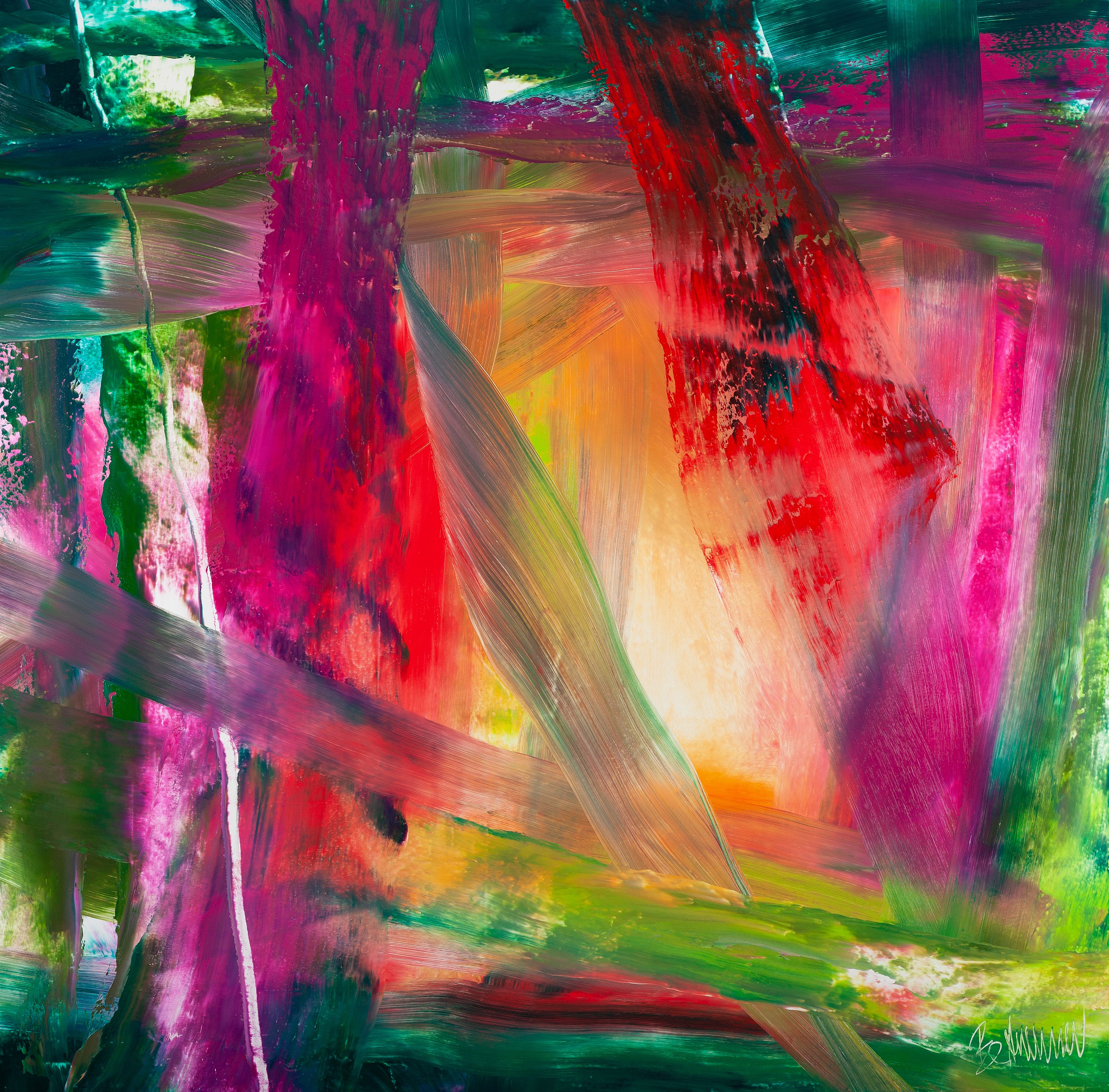 Claus Bertermann, 9XNA#CB, abstract painting, 2023, 200 × 200 cm, oil on canvas