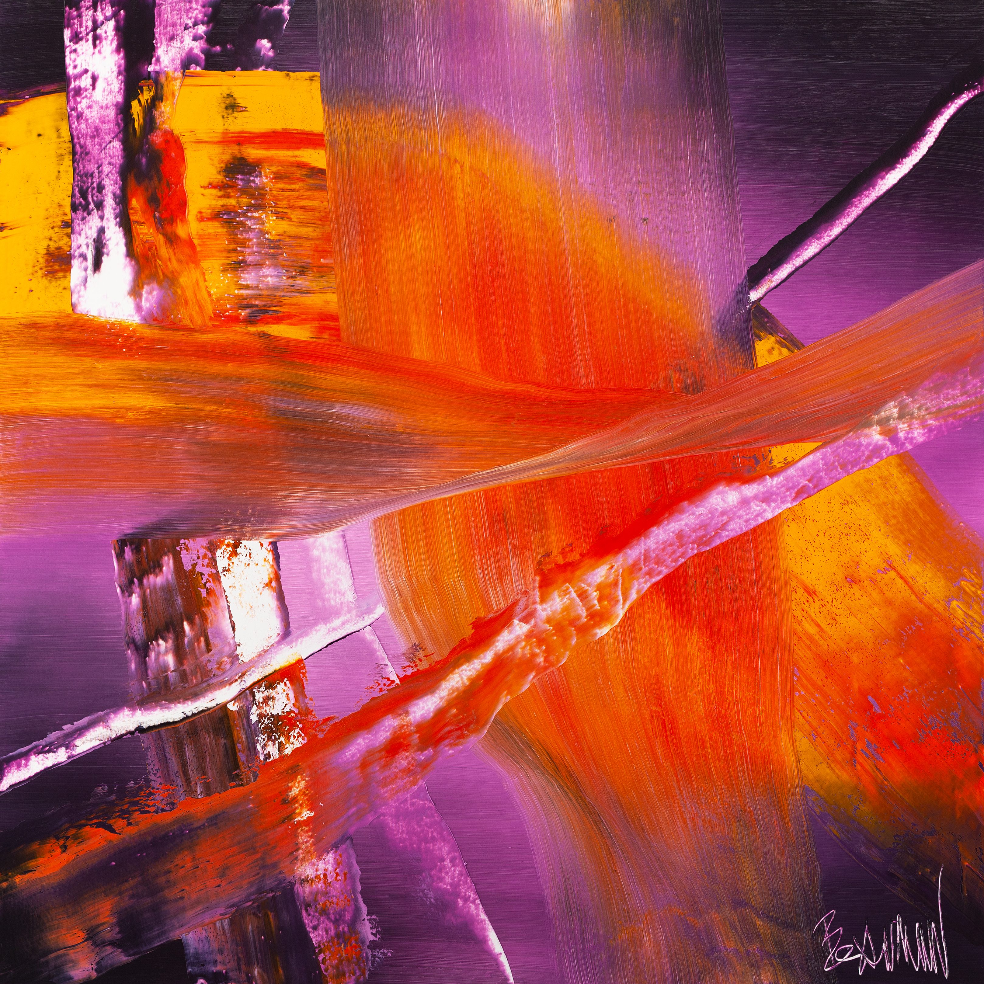 Claus Bertermann, B330#CB, abstract painting, 2024, 150 × 150 cm, oil on canvas