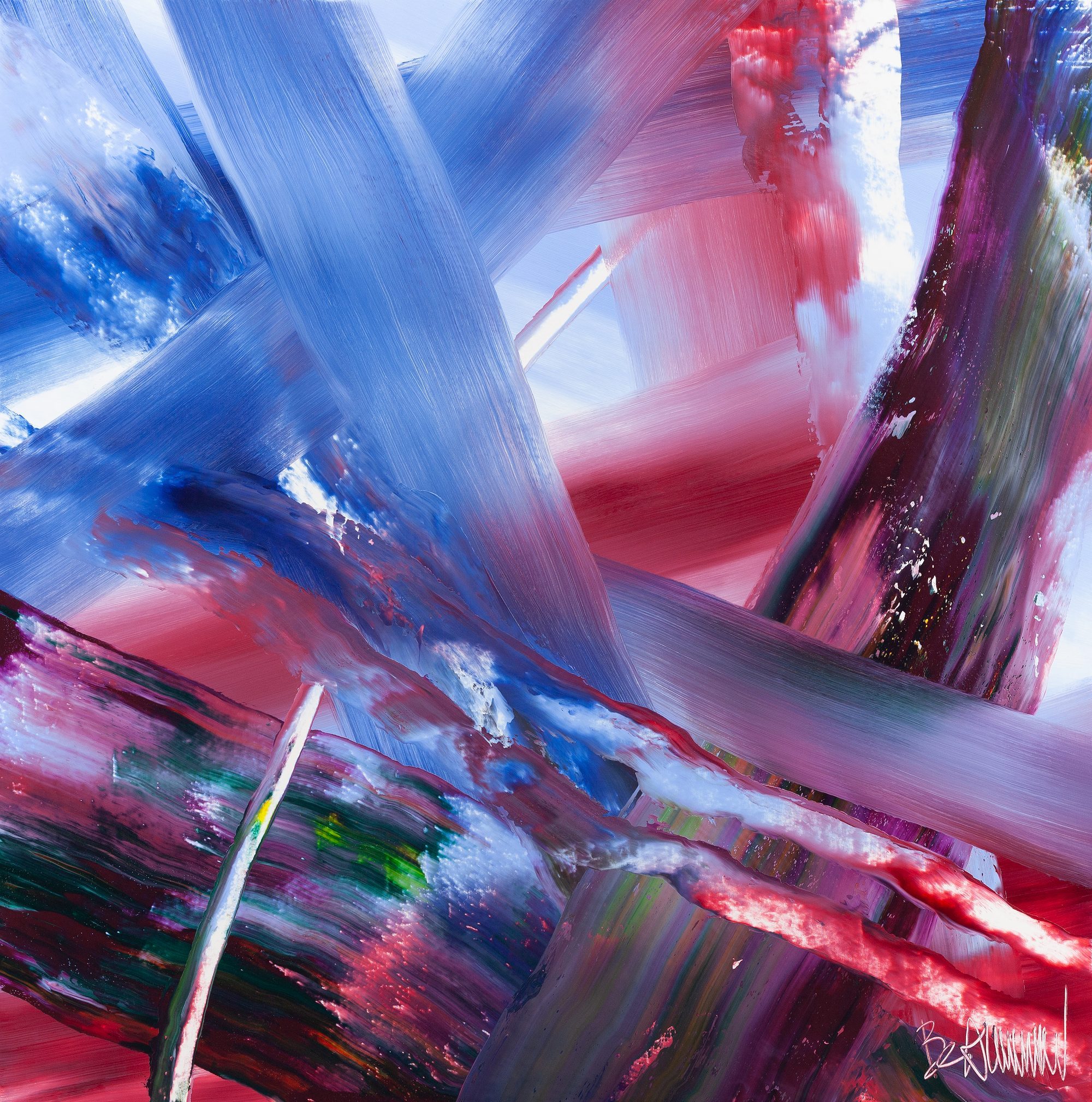 Claus Bertermann - BBQD#CB, contemporary abstract painting, Oil on canvas, 150x150 cm (59.1 × 59.1 inches), 2024