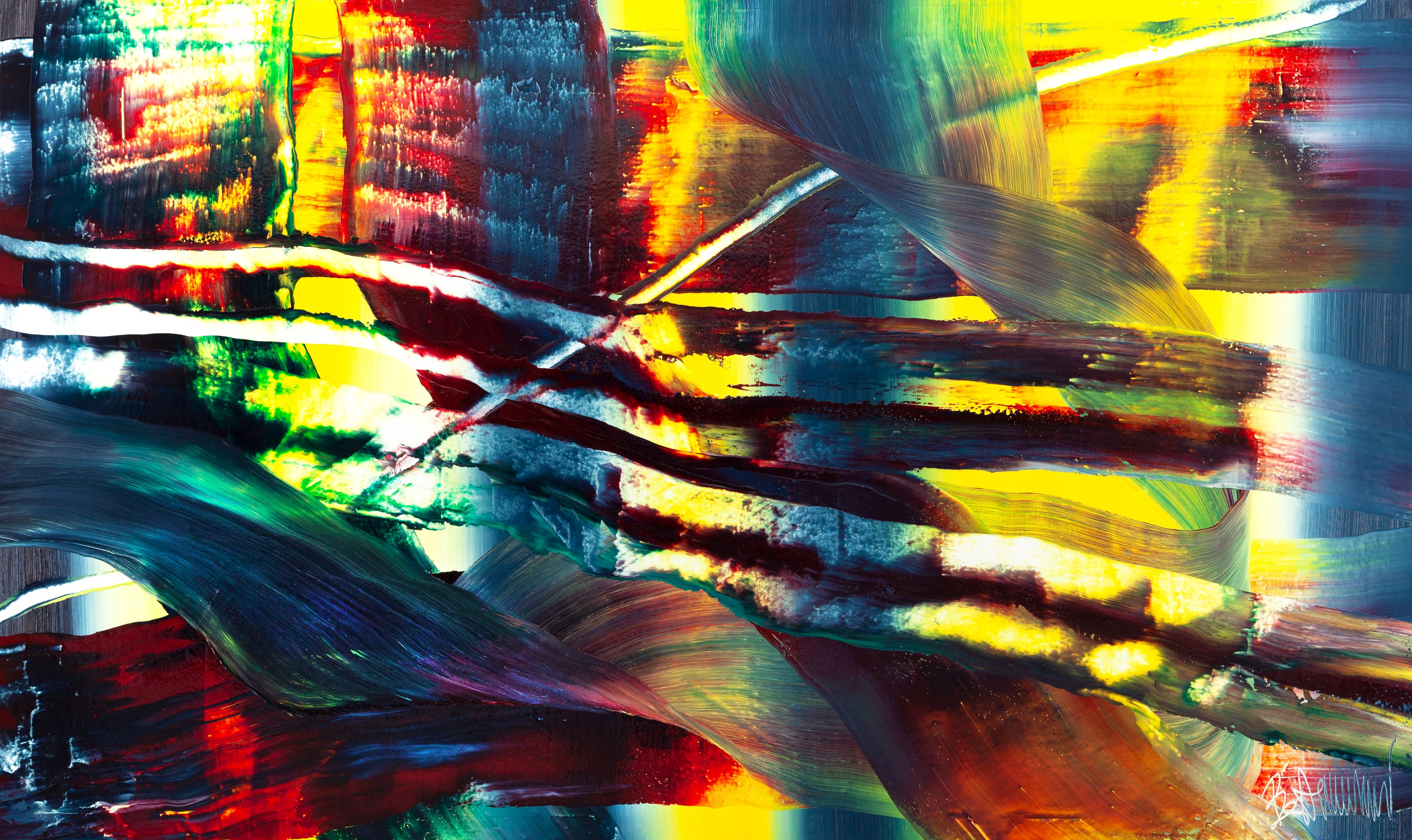 Claus Bertermann, BEMV#CB, abstract painting, 2024, 150 × 260 cm, oil on canvas