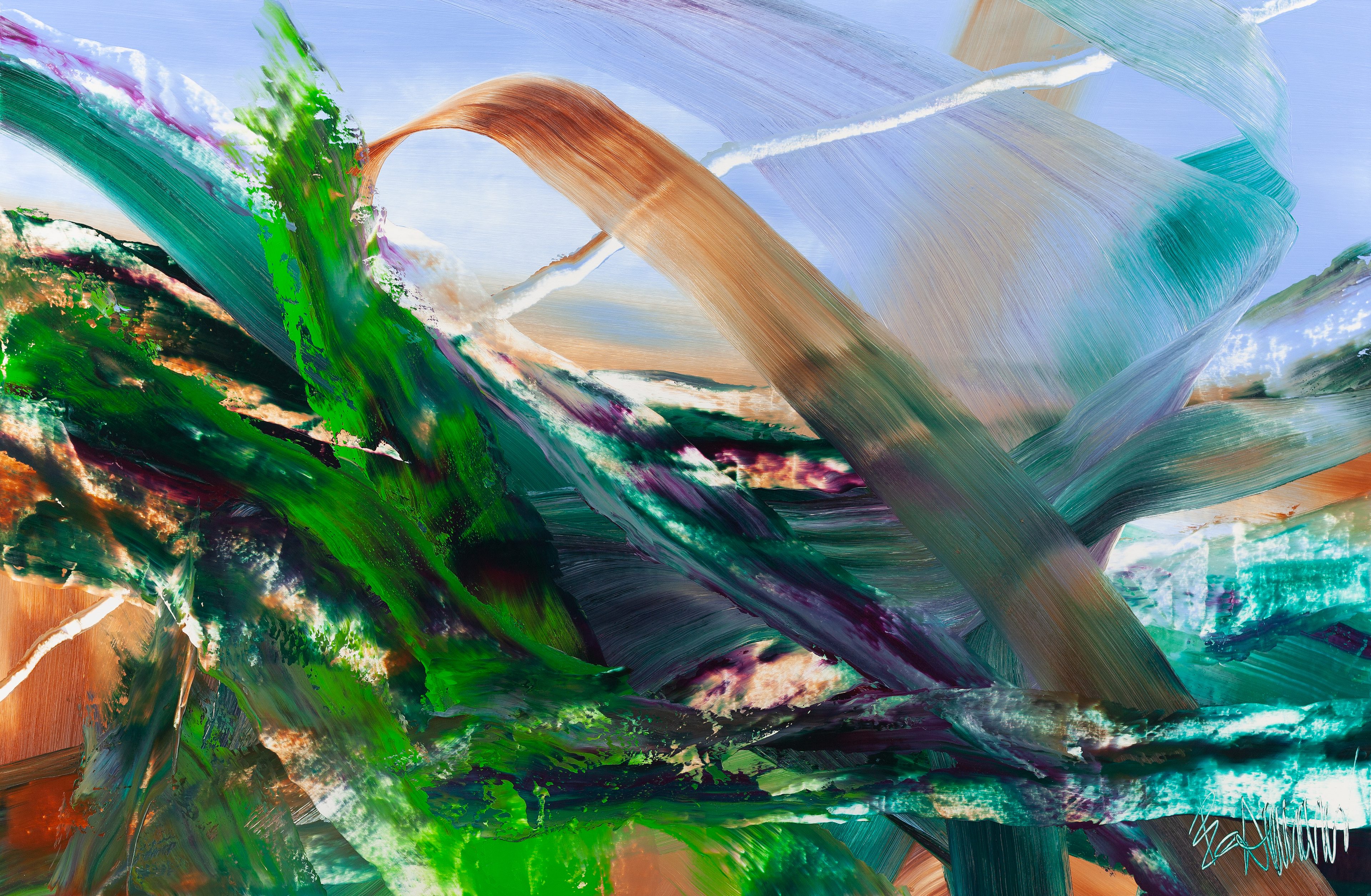 Claus Bertermann, FJ34#CB, abstract painting, 2024, 130 × 200 cm, oil on canvas