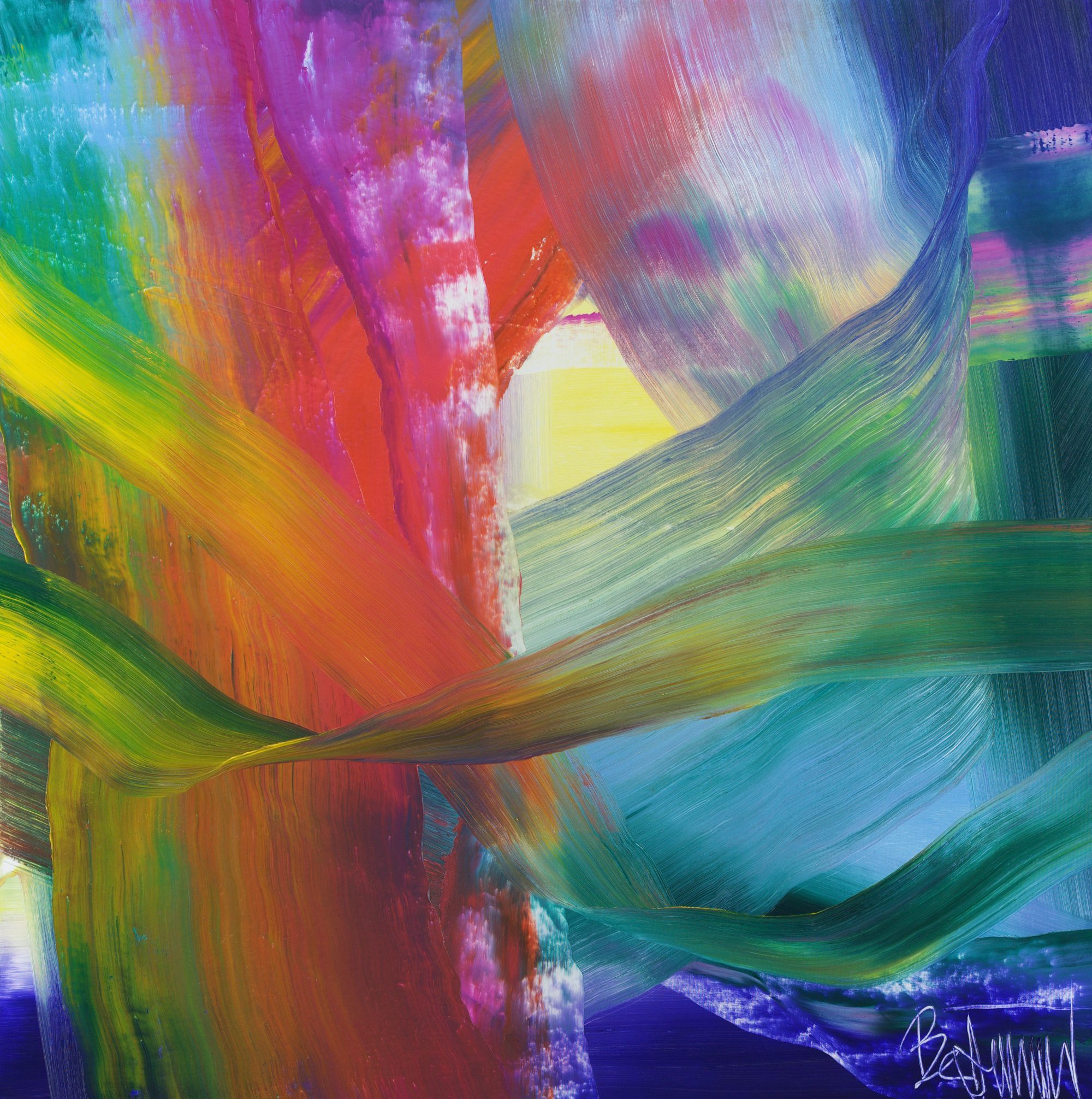 Geranium - Abstract painting by Claus Bertermann 2026 oil on canvas 130 x 130 cm