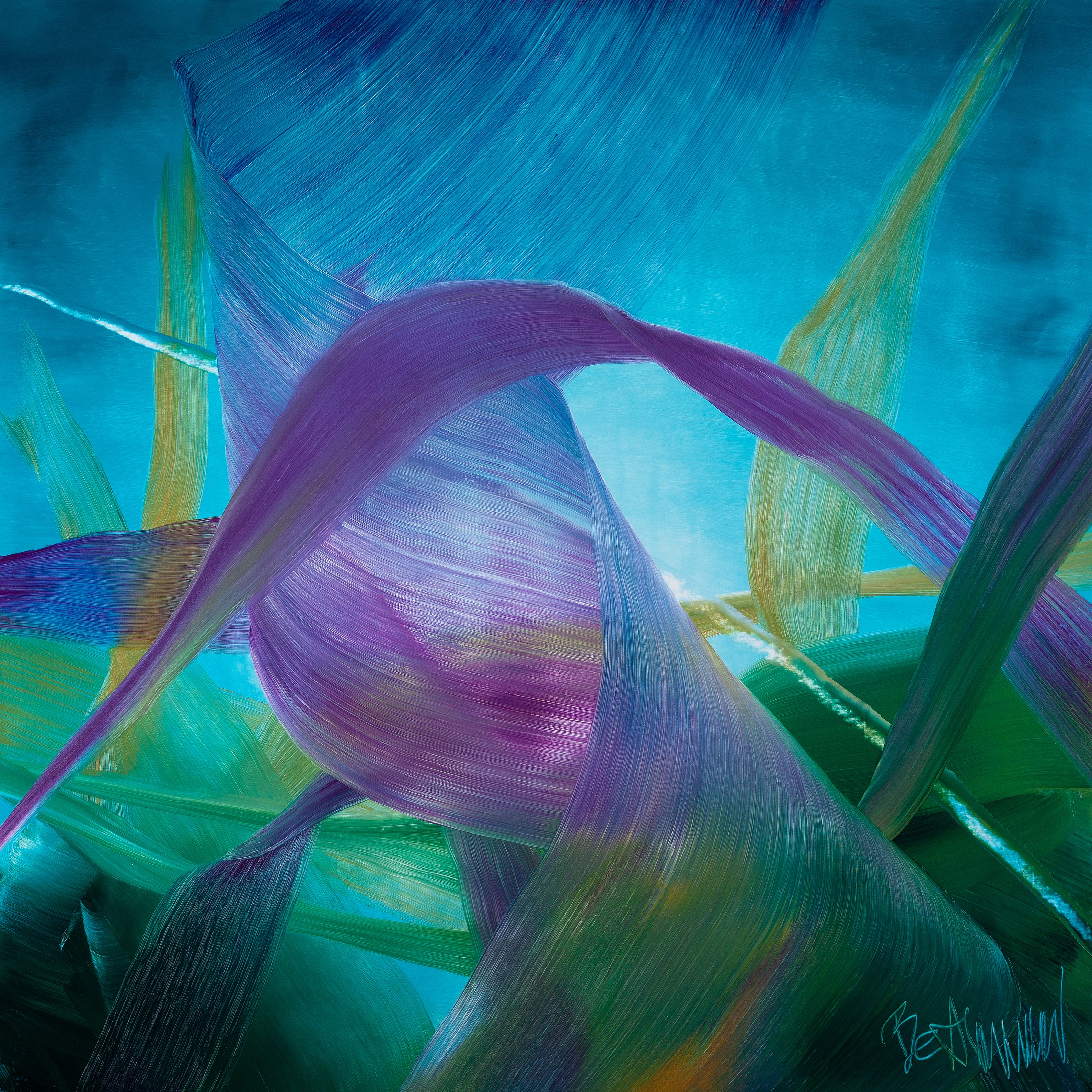 Claus Bertermann, GR56#CB, abstract painting, 2020, 130 × 130 cm, oil on canvas