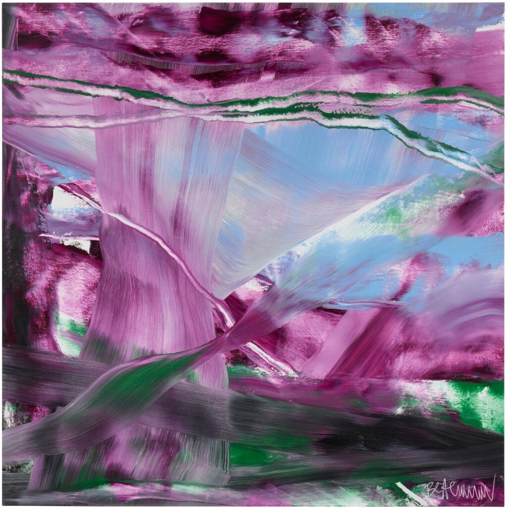 Grit and Grace XXL, a 160 × 160 cm oil on canvas by Claus Bertermann, is offered at Sotheby's Modern & Contemporary Discoveries 2026. Lot 25, estimate EUR 6,000–8,000.