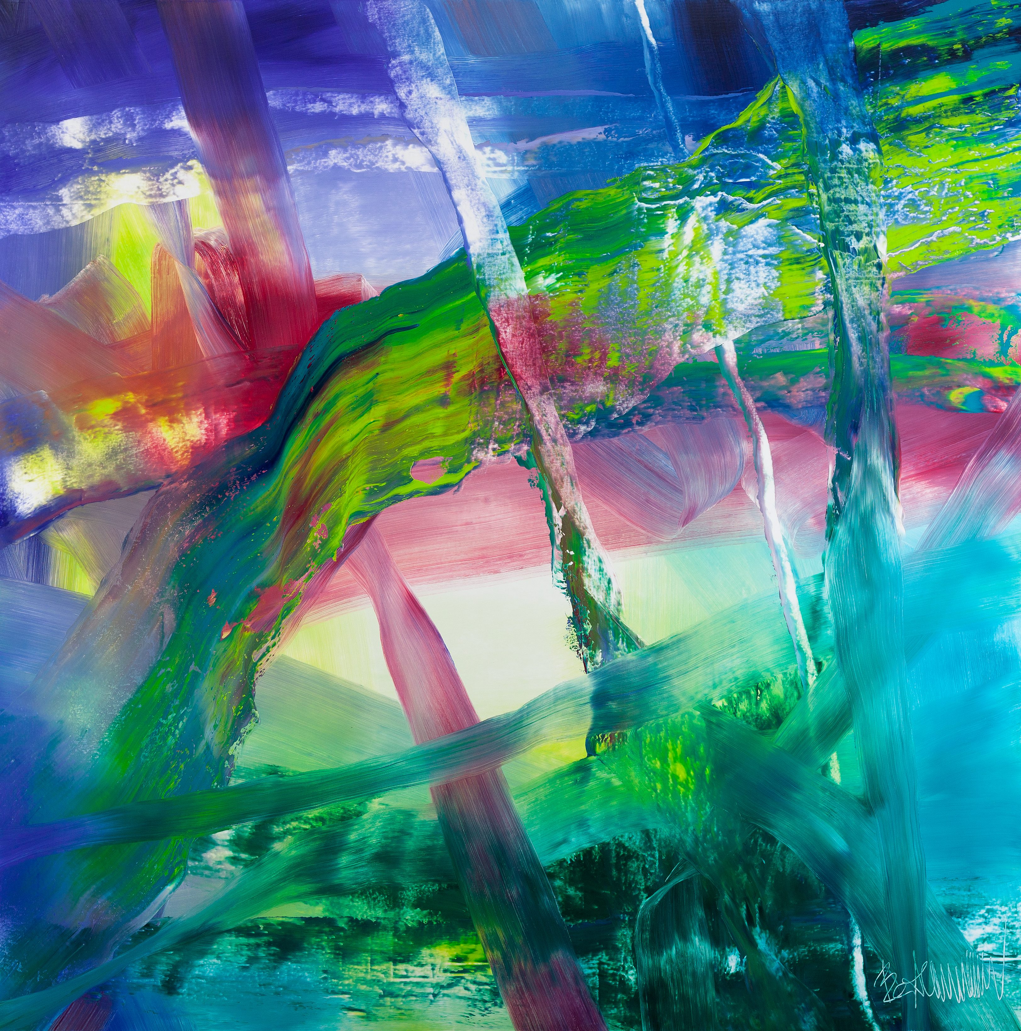 Claus Bertermann, H5R6#CB, abstract painting, 2021, 200 × 200 cm, oil on canvas
