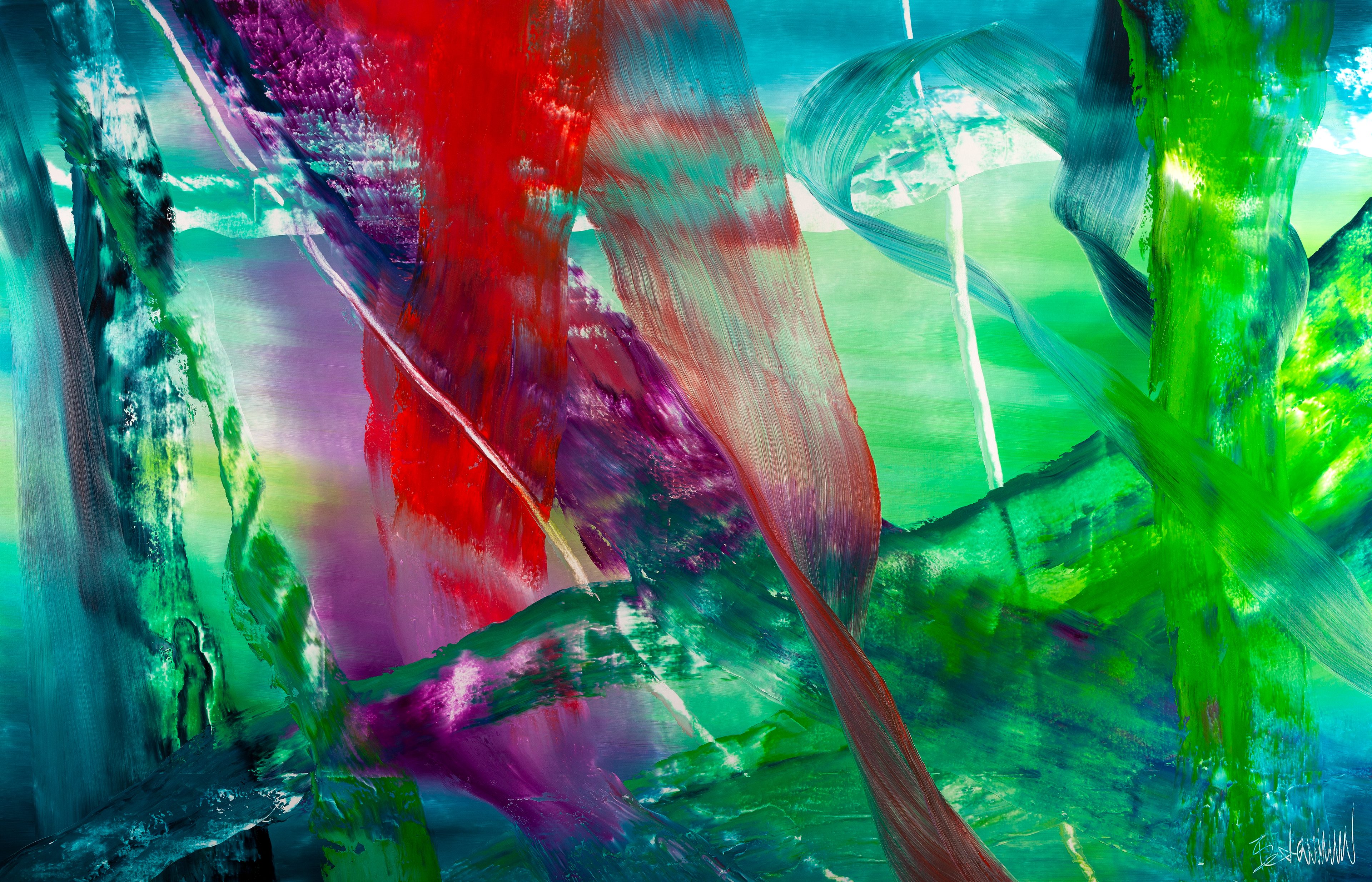 Claus Bertermann, HB33#CB, abstract painting, 2021, 200 × 310 cm, oil on canvas