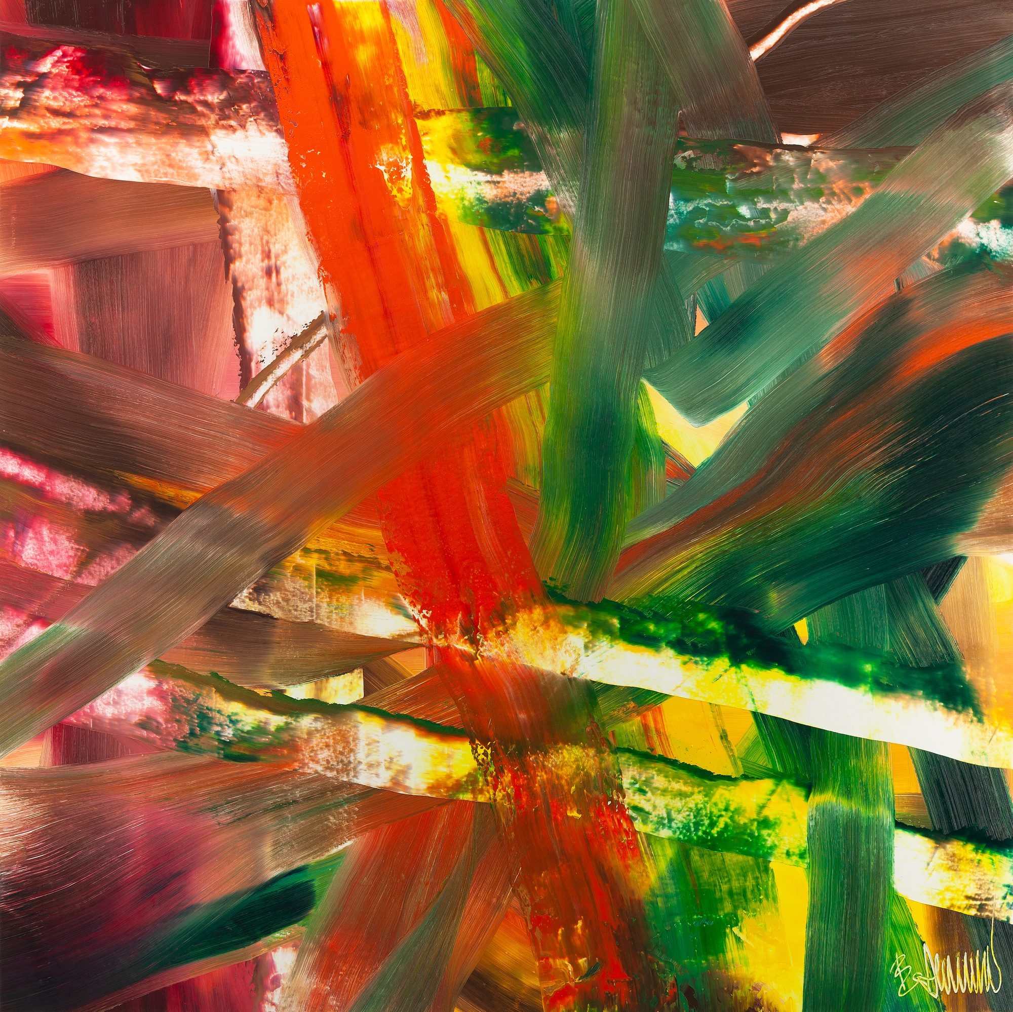 Claus Bertermann - HD39#CB, contemporary abstract painting, Oil on canvas, 200x200 cm (78.7 × 78.7 inches), 2024