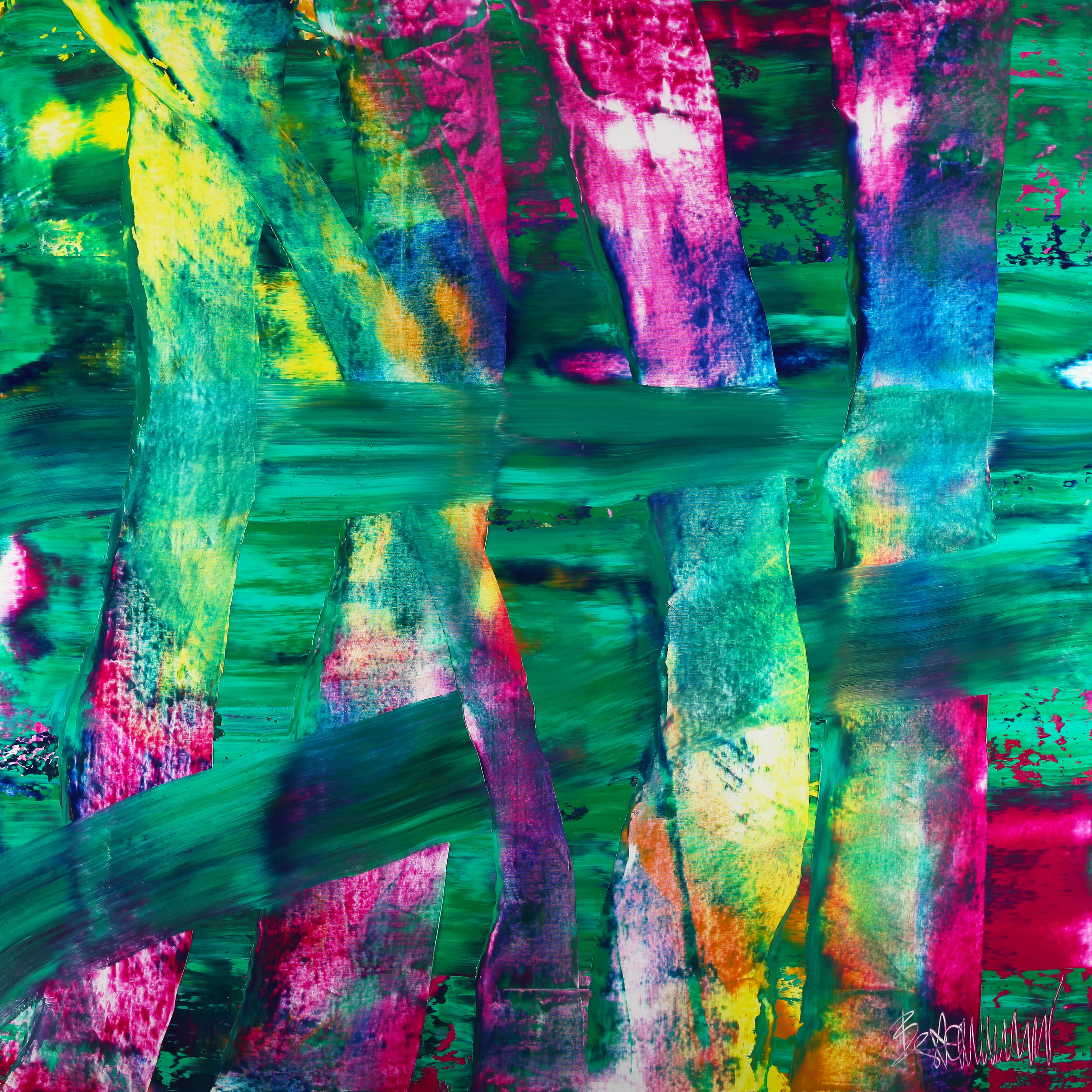 Claus Bertermann, IWR4#CB, abstract painting, 2024, 160 × 160 cm, oil on canvas