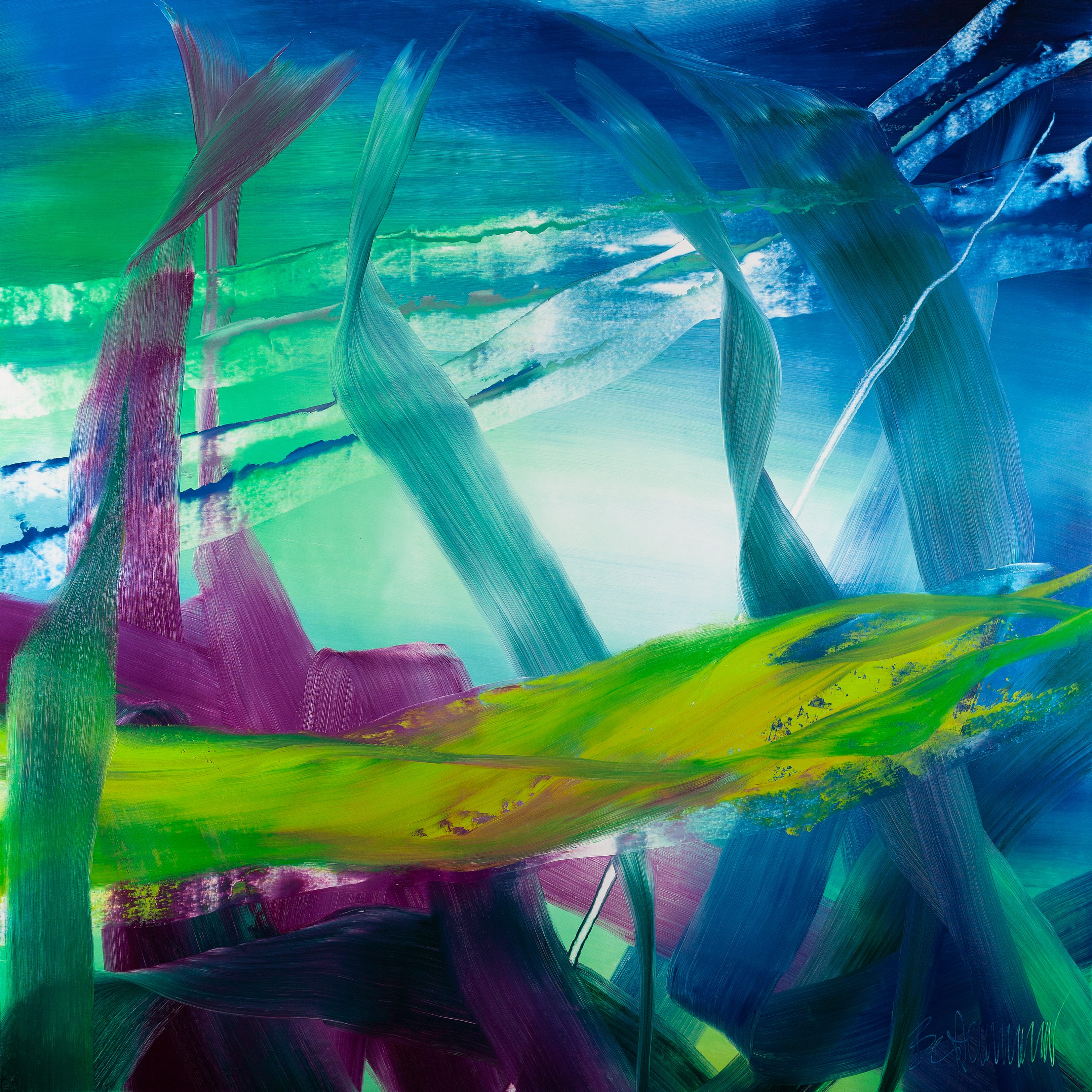 Claus Bertermann, P5H9#CB, abstract painting, 2023, 160 × 160 cm, oil on canvas