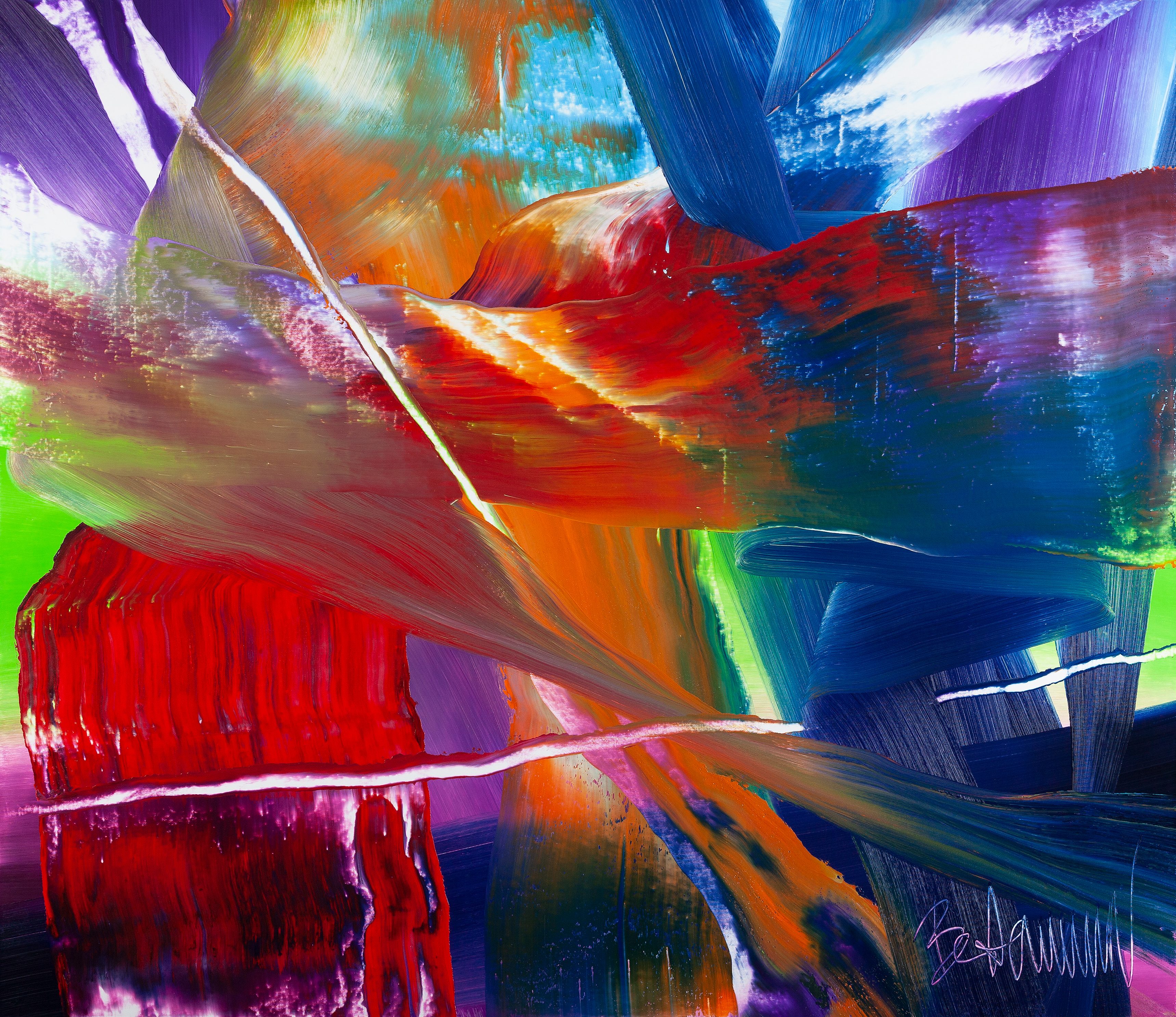 Claus Bertermann, PDW7#CB, abstract painting, 2024, 130 × 150 cm, oil on canvas