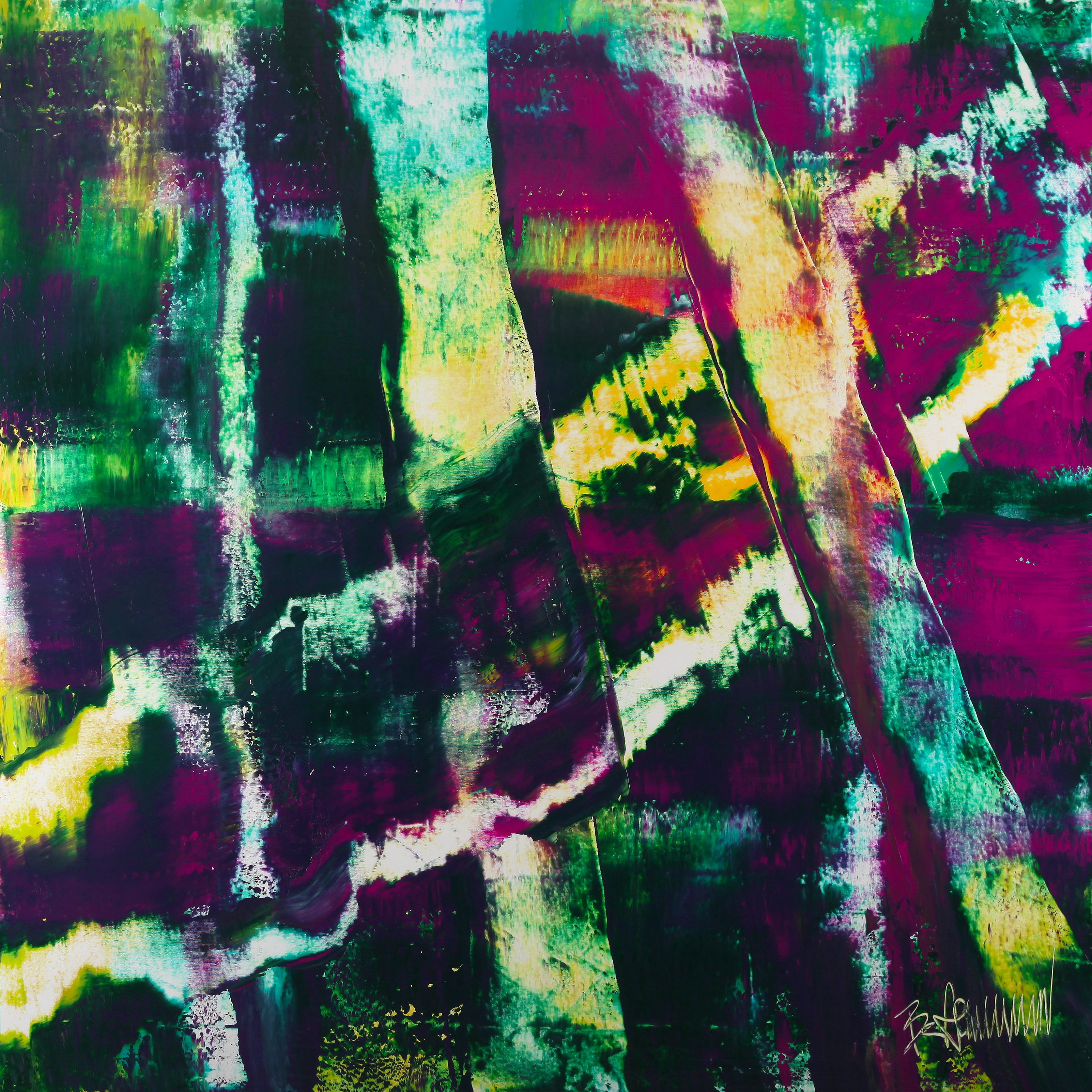Claus Bertermann, RWW6#CB, abstract painting, 2024, 160 × 160 cm, oil on canvas