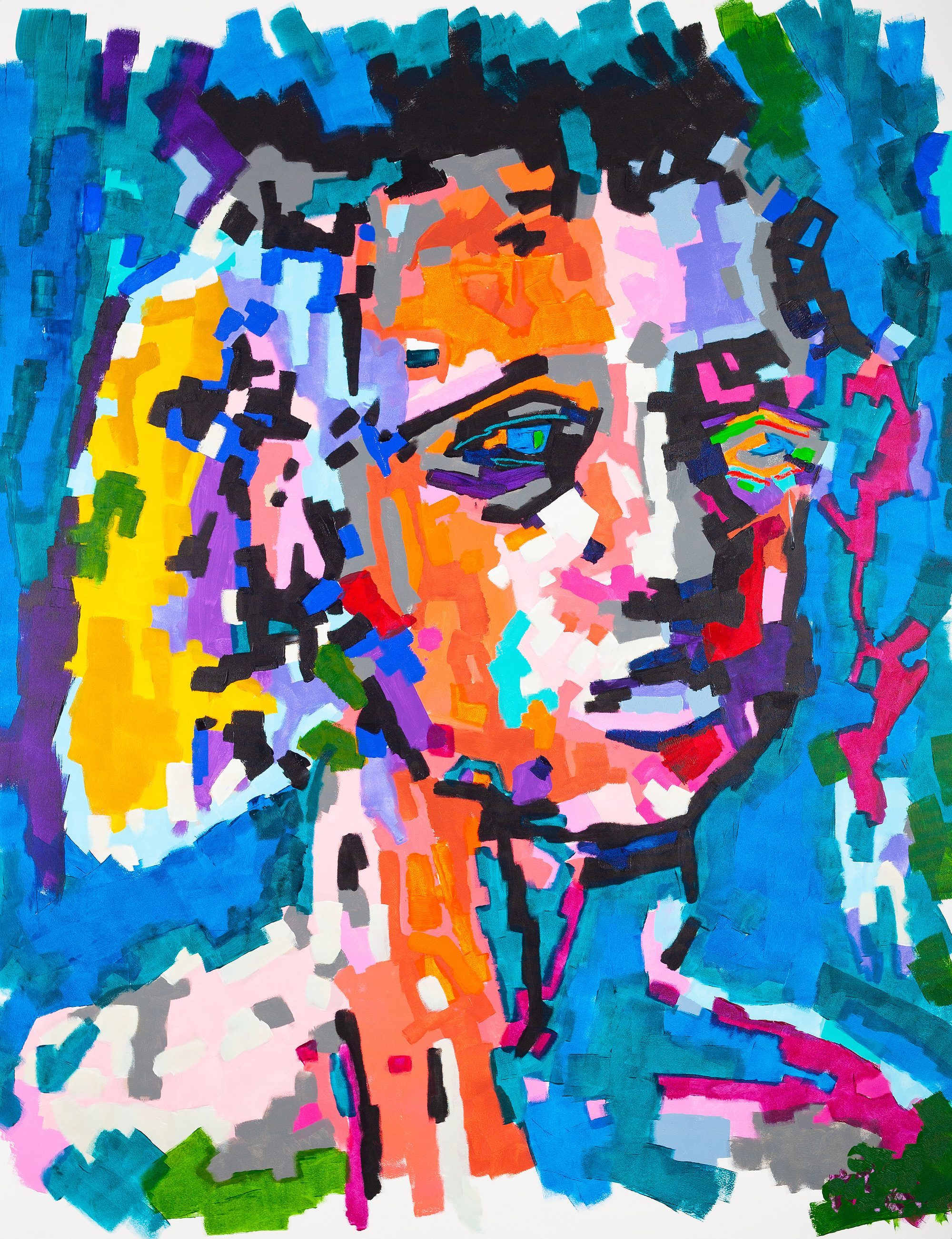Claus Bertermann - Serenith, contemporary figurative painting, Acrylic and oil stick on canvas, 210x160 cm (82.7 × 63.0 inches), 2024