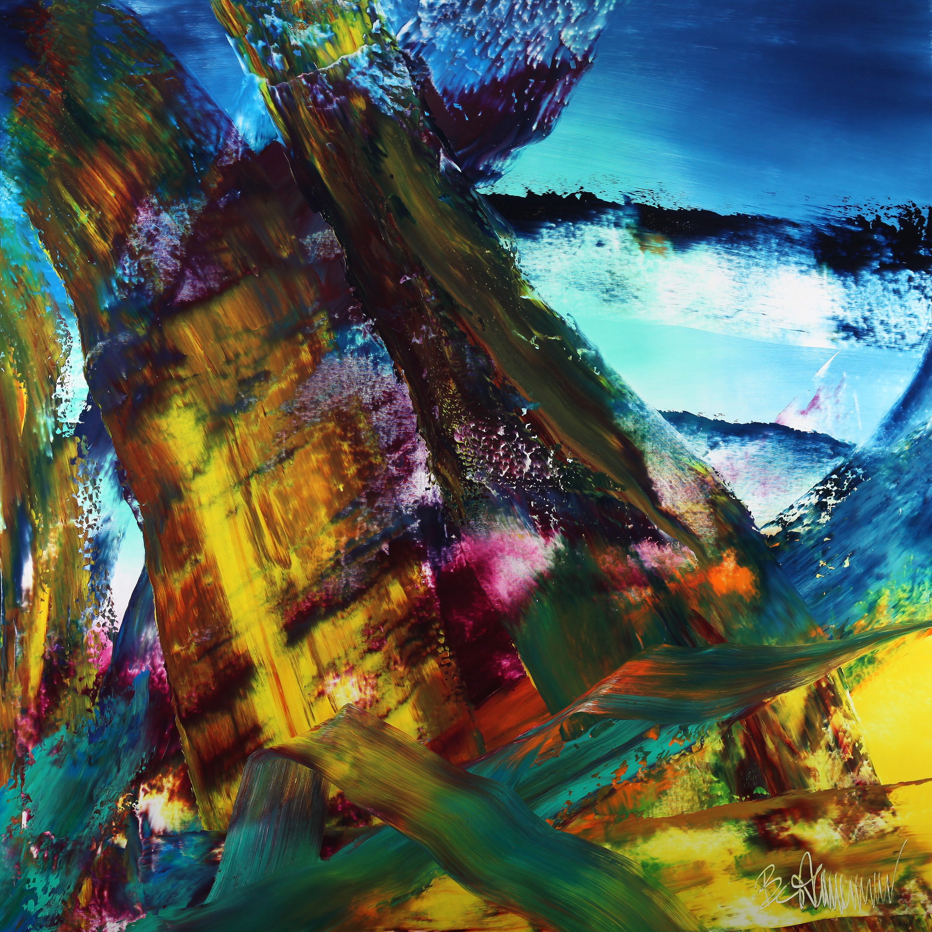 Claus Bertermann, T6RU#CB, abstract painting, 2024, 150 × 150 cm, oil on canvas