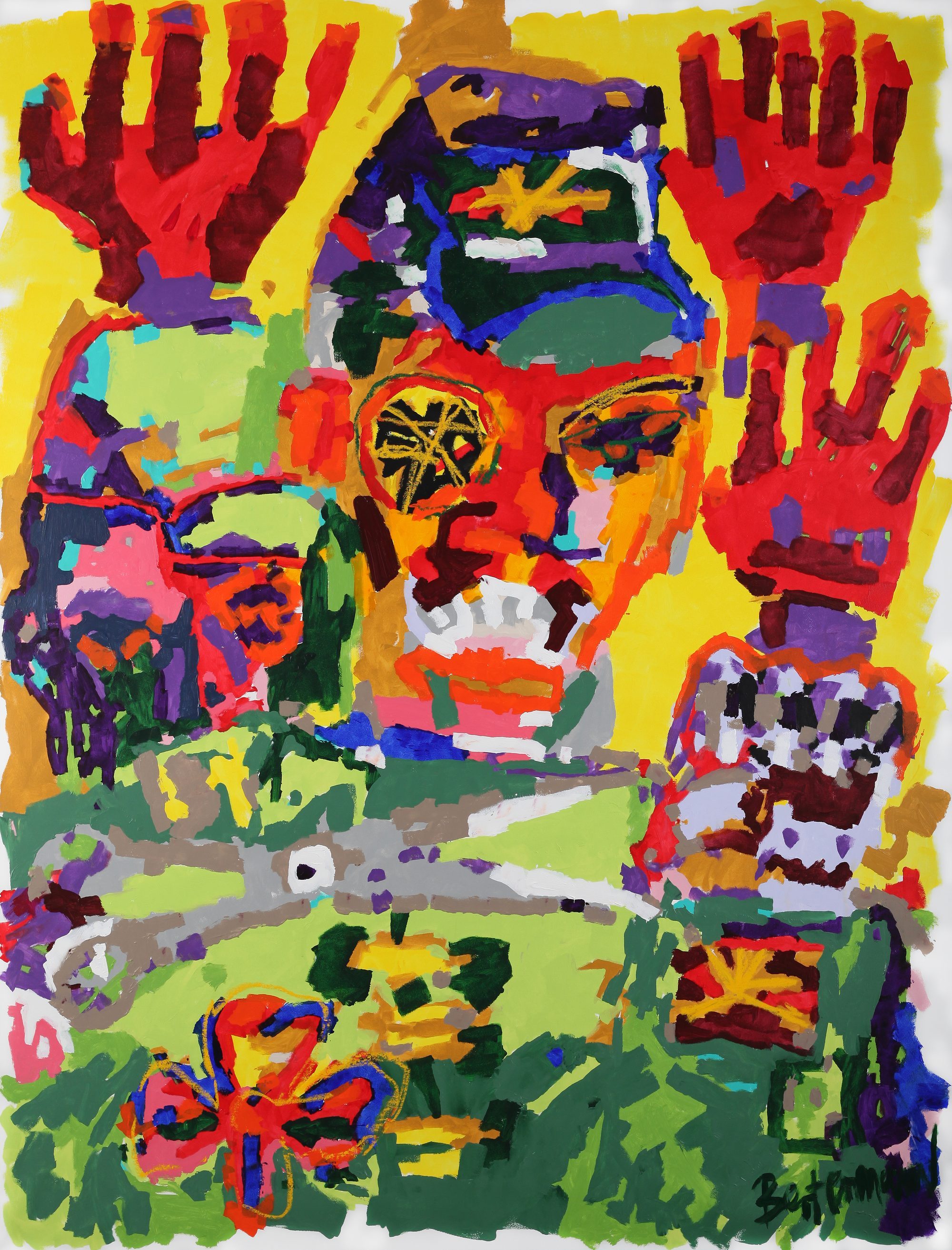 Claus Bertermann - The Unnamables, contemporary figurative painting, Acrylic and oil stick on canvas (based on a sketch from Poet Marcelino Fernandez Suarez), 210x160 cm (82.7 × 63.0 inches), 2023