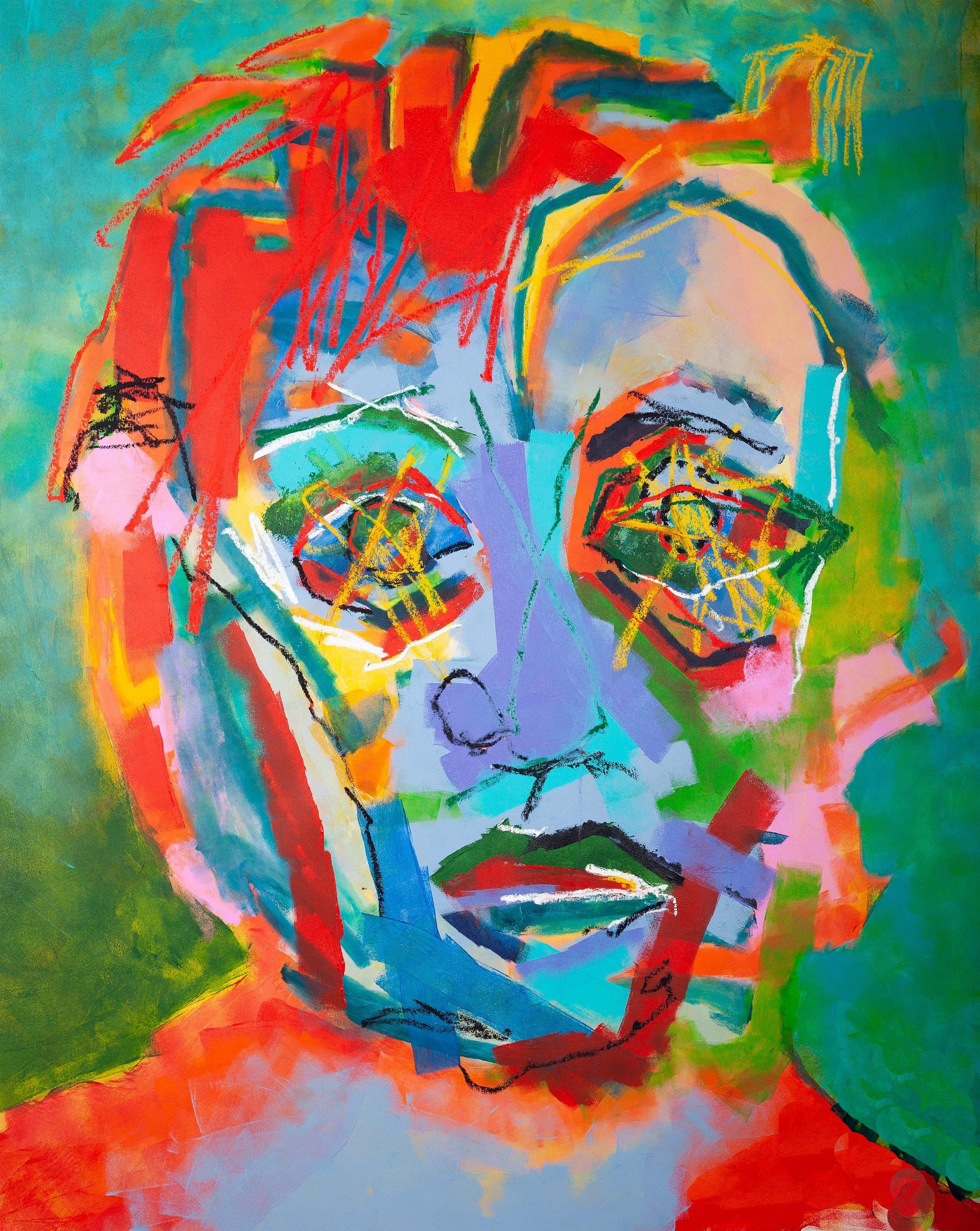 Claus Bertermann - The Unready, contemporary figurative painting, Acrylic and oil paint on canvas, 150x120 cm (59 × 47.2.1 inches), 2024