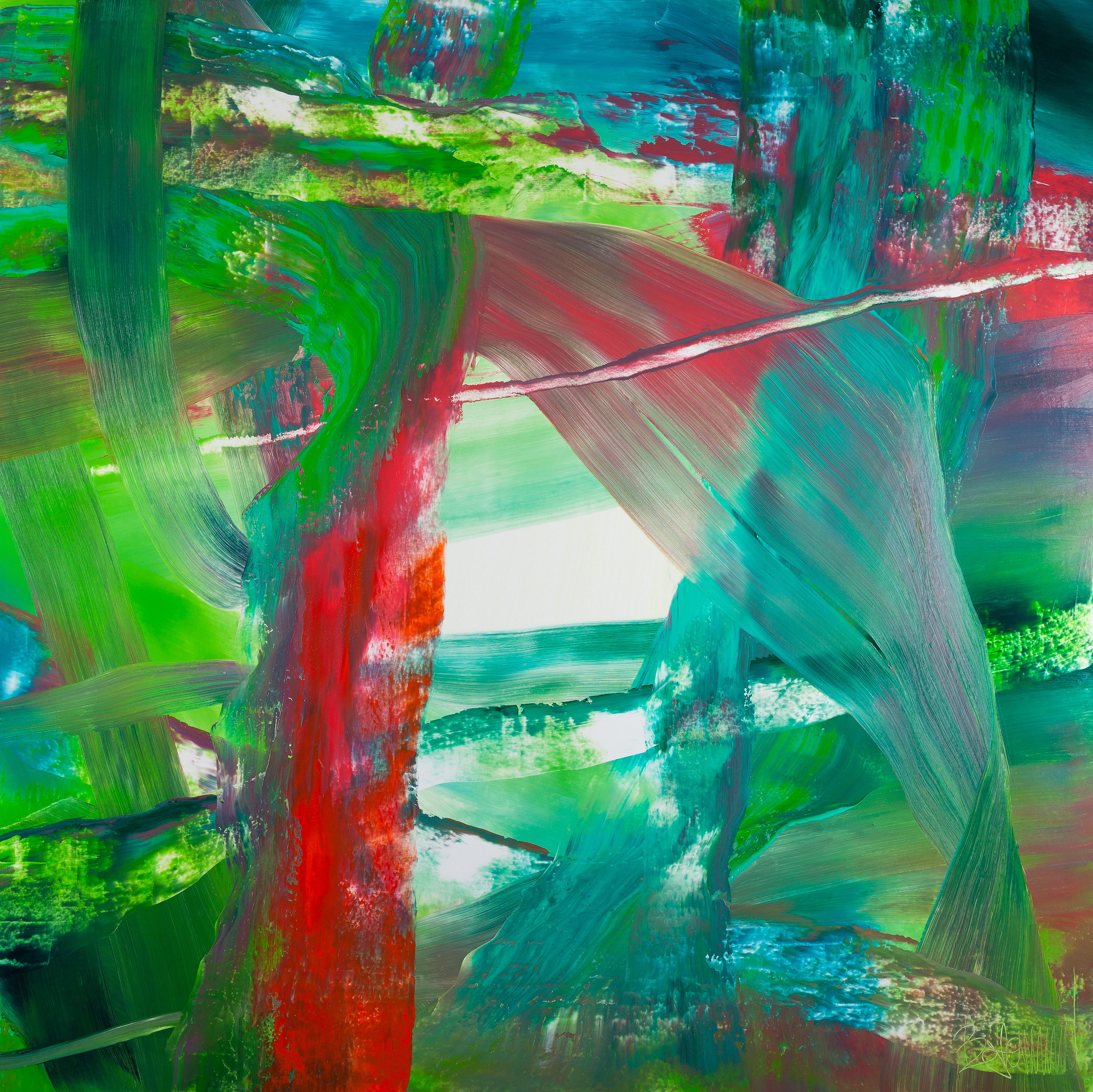 Claus Bertermann, Z1F1#CB, abstract painting, 2021, 200 × 200 cm, oil on canvas